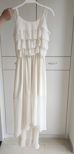 乐町夏季度假海滩仙女吊带白色连衣裙，前短后长。专柜购入。