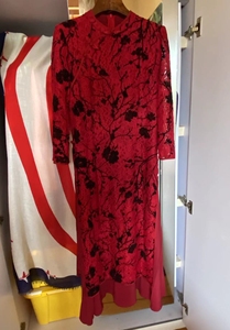 红色改良旗袍款 蕾丝长裙 M码 全新