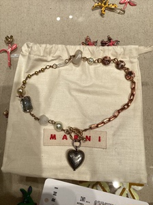 Marni 心形水晶珍珠金属拼接项链 全新原价4900 顺丰