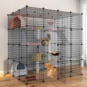 DIY猫笼家用别墅超大自由空间室内大型猫屋猫舍大号拼接网猫咪窝.