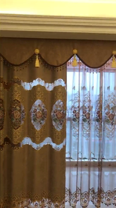 窗帘高档雪尼尔镂空绣花窗帘：全新：高2.75米。整匹价布50