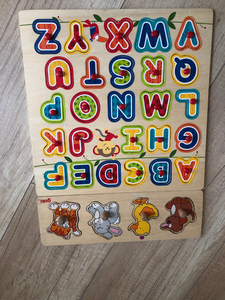 德国goki成长拼图木质数字字母数学学习拼板儿童益智早教玩具