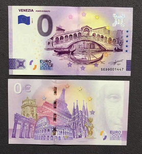 威尼斯 里亚托桥 纪念钞0欧元收藏纸官方授权意大利旅游景点名