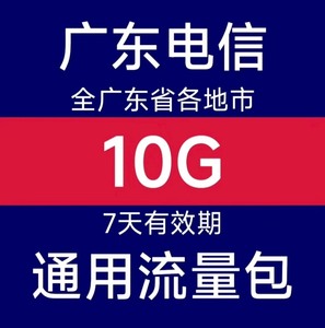 广东电信7天10G流量包 全国通用流量 不扣话费