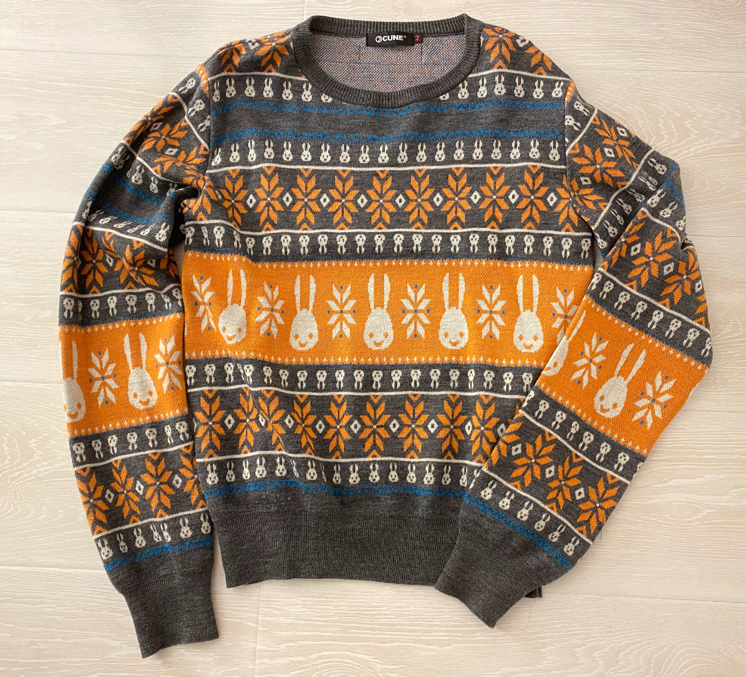 日本元老级潮牌cune兔子圆领毛衣2号