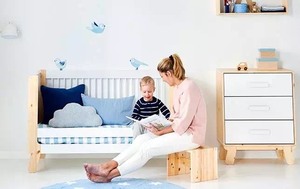 丹麦FLEXA（芙莱莎）进口儿童，实木婴儿床+床垫H88.6