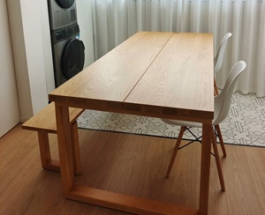 宜家莫比恩同款实木餐桌北欧家用小户型长桌白蜡木工作台吃饭桌子
