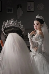 高级定制手作法式风格公主皇冠 满钻法式新娘头饰 高级奢华非常