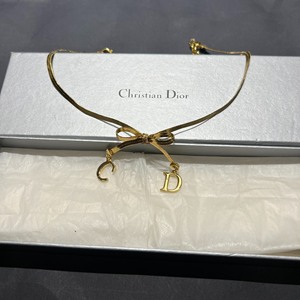 Dior 迪奥金色蝴蝶结Vintage项链Choker  锁