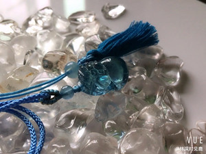 极品海蓝宝石貔貅项链