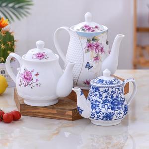 景德镇茶壶陶瓷大号 现代饭厅家用功夫茶具装耐热过滤青花瓷单壶
