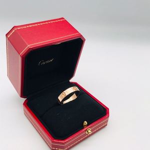[9.9新]Cartier卡地亚女士玫瑰金宽版love戒指69号公价1.3w