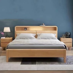 南宁  全新橡胶木实木床，带床头灯，usb充电口，加厚床板