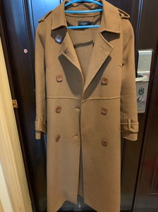 拉维妮娅驼色大衣，s码，全新，版型和垂感非常好，92%羊毛。