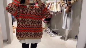 韩国东大门正品代购JKICHI小崔家手工毛衣氛围感显瘦