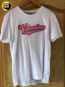 Valentino华伦天奴VLTN短袖T恤，粉色刺绣，男款，
