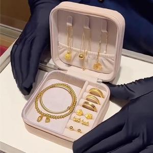 黄金存放盒2024新款防氧化首饰收纳盒放小型珠宝耳环便携饰品盒子