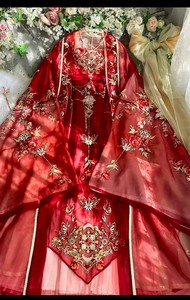 染林集【玫瑰】红色古风套装新年汉服绣花大袖诃子裙正月