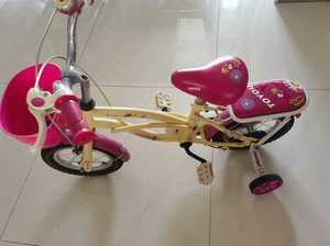 toyou女童自行车 14寸 适合3-5岁 ，带辅助轮