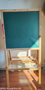 小霸龙儿童画板实木画架套装双面磁性小黑板支架式家用画画写字板