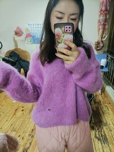 annakiki羊驼毛，毛衣，粉紫色，超级温柔的颜色，因为是