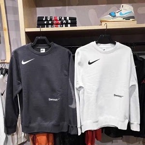 Nike男子运动休闲春秋款套头卫衣 FB1960，黑白搭配，