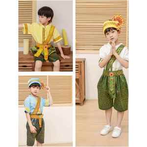 国庆儿童演出服云南傣族服装男童装泼水节少数民族儿童服饰泰式