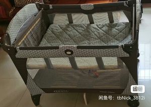 闲置美国原版 葛莱GRACO婴儿床，可折叠便携式游戏床 带尿