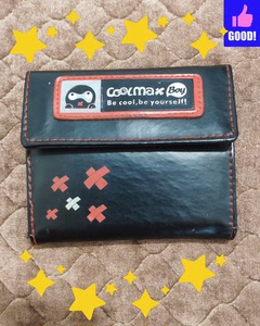【闲置出售】香港古早潮牌Coolmax绝版PU皮质三折钱包，
