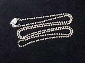 克罗心s925纯银复古做旧圆珠项链 3mm 约15克 45-