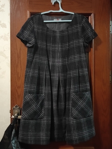 纤度毛呢连衣裙半袖连衣裙，加大码XL码，170/92a，漂亮