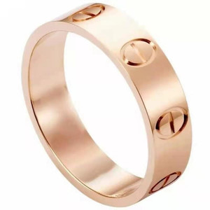 [9.9新]卡地亚窄版玫瑰金戒指男女通用戒指55号