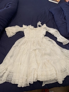 Artka阿卡*夏装复古公主袖连衣裙纯白色宫廷高端梦想会喜欢