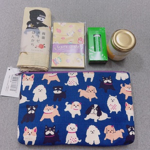日本京都特产和风福袋 福袋里面有1个柴犬和狗子包、1块忍者棉