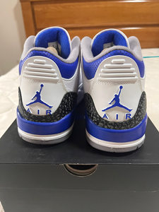 Air Jordan 3 AJ3赛车蓝白蓝白紫爆裂纹 高帮篮