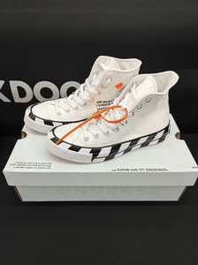 Converse 联名off white，匡威联名OW帆布鞋