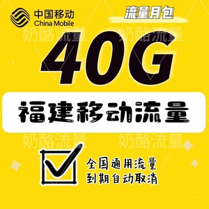 福建移动流量充值40G 月包移动流量福建