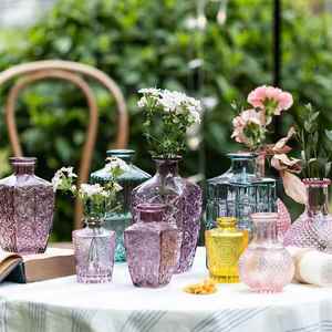 定制复古马德里玻璃花瓶透明小号水培鲜花家居插花花器装饰摆件