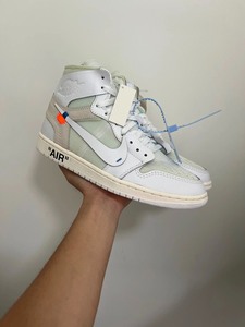 LJR版本 AJ1白色ow联名欧洲限定 42.5码 原盒配件