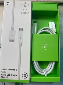 原装正品盒装贝尔金belkin USB-C转Micro-B3