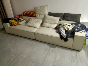 沈阳香江家居买的沙发，豆腐块款3米2长，生态皮的，由于卖房