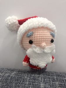 DIY手工毛线编织钩针娃娃玩偶图解成品圣诞老人成品大小高约1