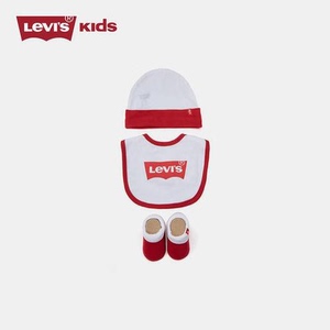 LEVIS李维斯配件中性婴童围嘴袜子帽子三件套新生儿，男宝宝