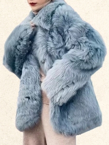 特价包邮筱敏家2021年冬季新款水蓝色托斯卡纳皮毛一体外套，