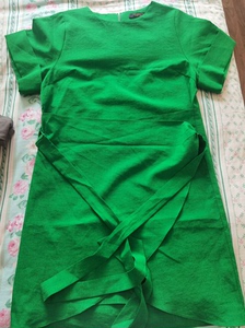 贝翠卡夏季绿色连衣裙茶歇裙，165/88A，M码，裙长膝盖左