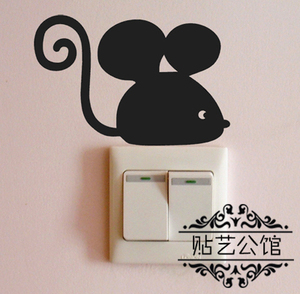 韩国风格墙贴/DIY贴/可爱动物/开关装饰贴/◆Q-001 卷尾小老鼠◆
