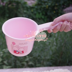顺美粉色兔字大小号水勺 厨房塑料水舀高档材质优质时尚加厚水瓢