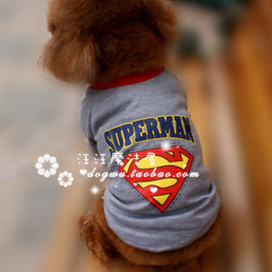 宠物衣服小狗狗衣服春夏装superman超人装吉娃娃比熊泰迪秋装包邮