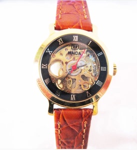 上海手表厂生产正宗原装  库存24K镀金镂空女表手动机械手表