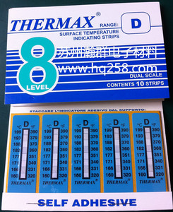 英国进口THREMAX度热敏试纸8D 160- 199℃温度贴TMC测温纸板温条